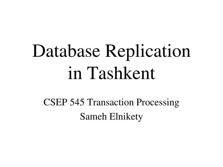 database replication in tashkent