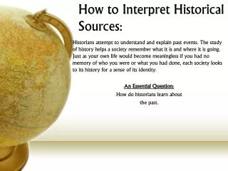 How to Interpret Historical Sources: