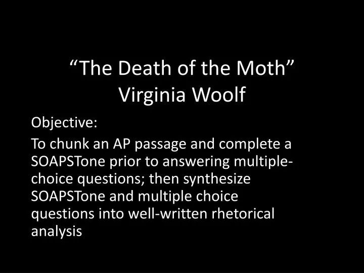 the death of the moth virginia woolf