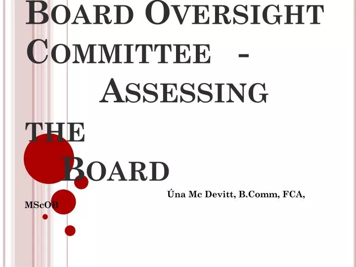 board oversight committee assessing the board