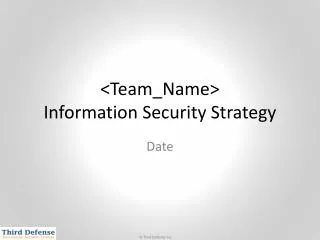 &lt; Team_Name &gt; Information Security Strategy