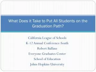 What Does it Take to Put All Students on the Graduation Path?