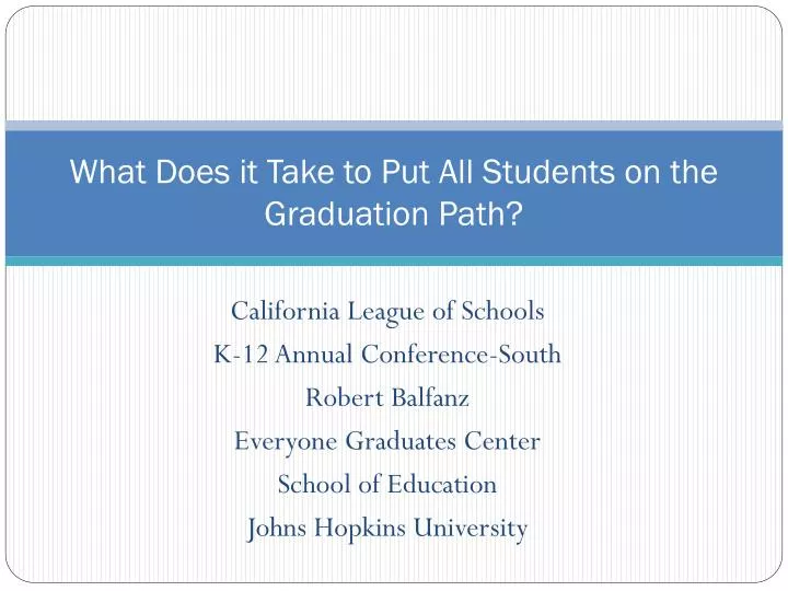 what does it take to put all students on the graduation path