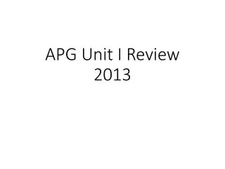 APG Unit I Review 2013