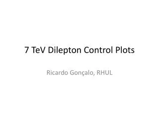 7 TeV Dilepton Control Plots