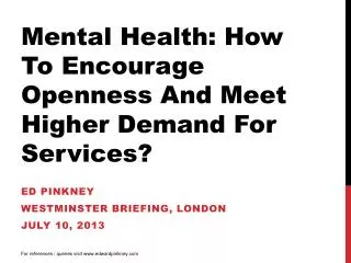 Ed pinkney Westminster briefing, London july 10, 2013