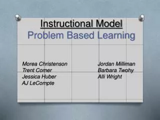 Instructional Model Problem Based Learning
