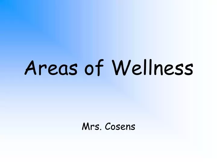 areas of wellness