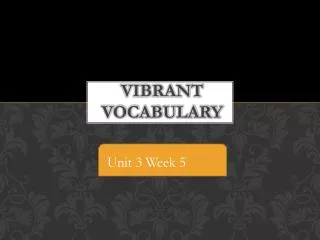 Vibrant Vocabulary