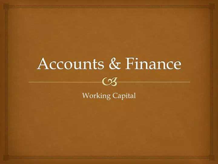 accounts finance