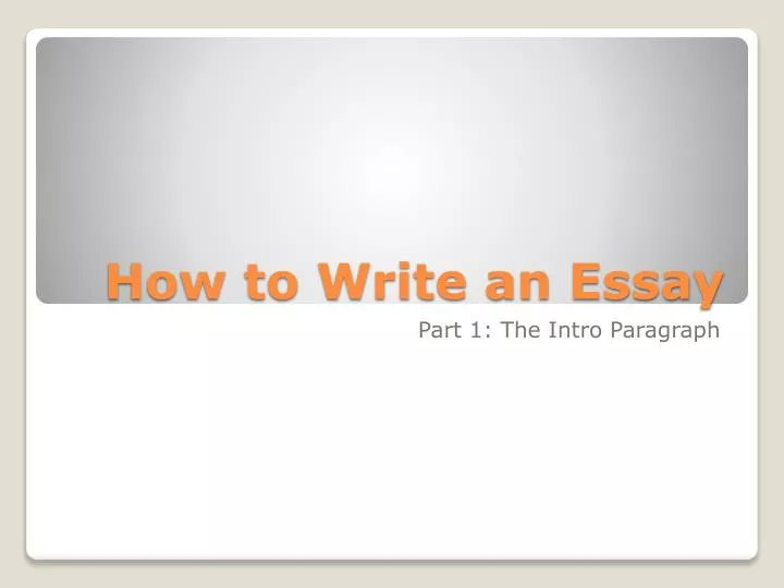 how to write an essay