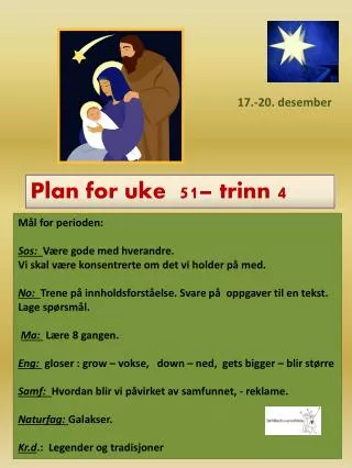 plan for uke 51 trinn 4