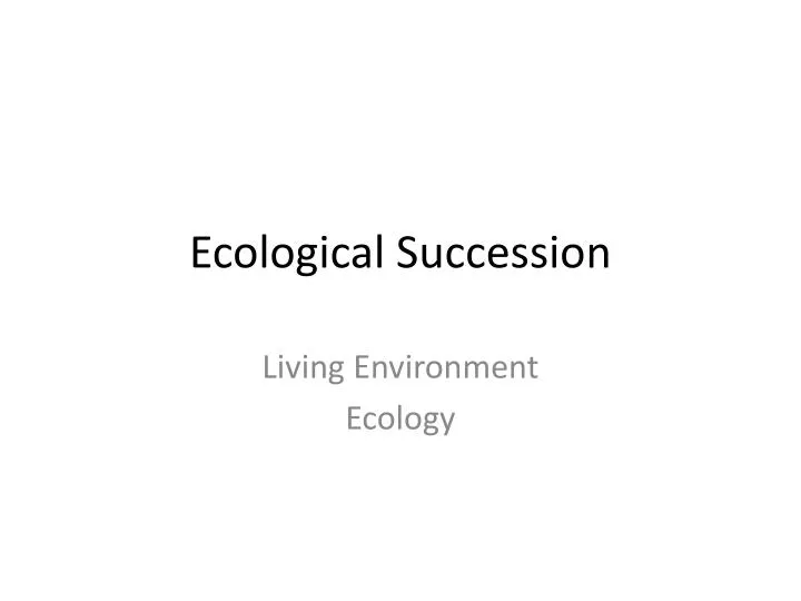 ecological succession