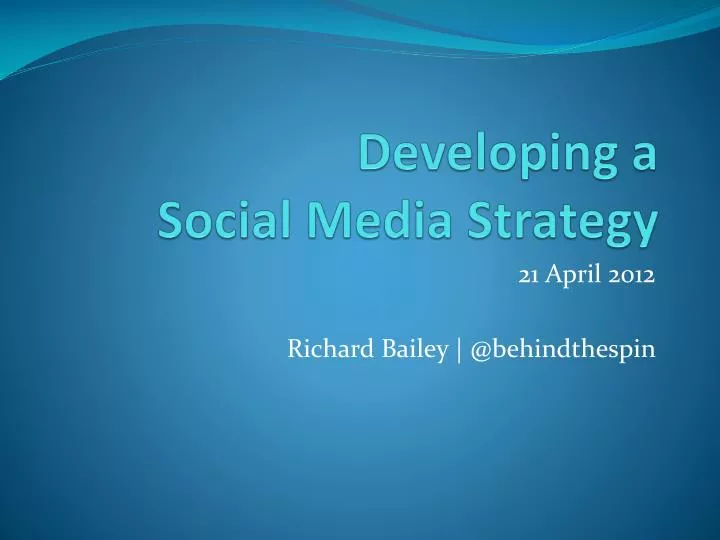 developing a social media strategy