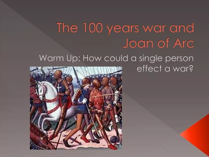 the 100 years war and joan of arc