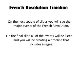 French Revolution Timeline