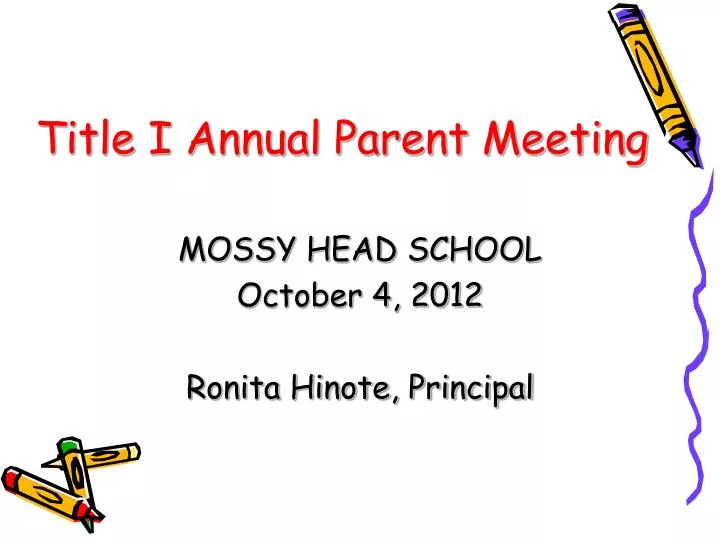 title i annual parent meeting