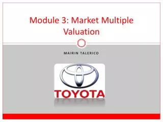Module 3: Market Multiple Valuation