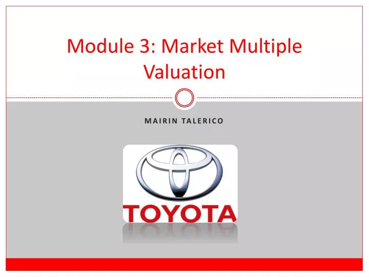 module 3 market multiple valuation