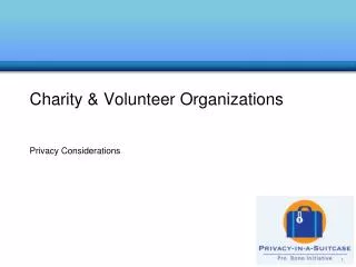 Charity &amp; Volunteer Organizations