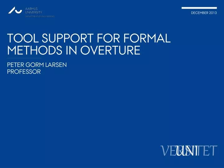 tool support for formal methods in overture
