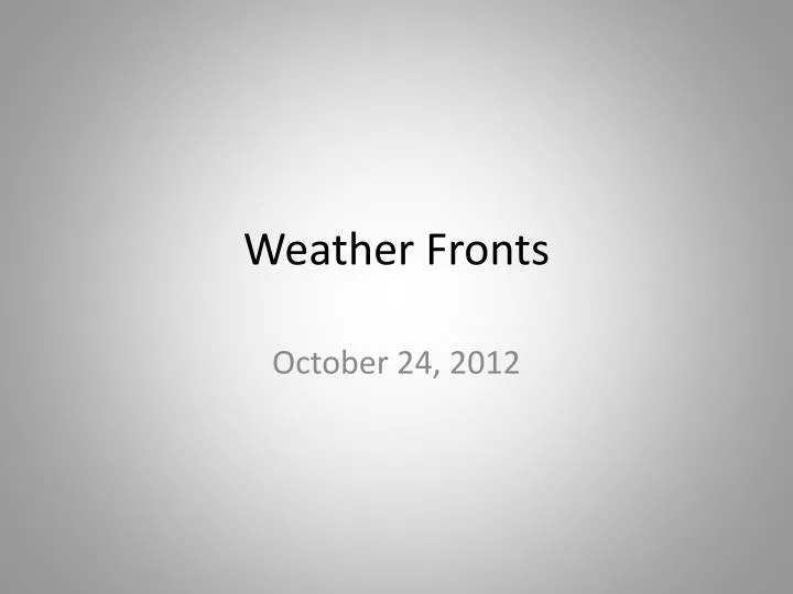 weather fronts