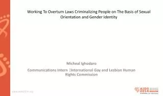 Micheal Ighodaro Communications Intern : International Gay and Lesbian Human Rights Commission