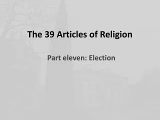 The 39 Articles of Religion