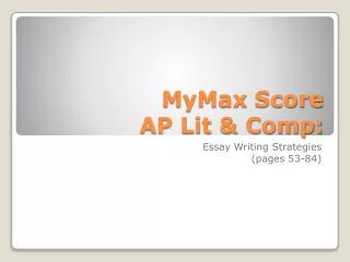 MyMax Score AP Lit &amp; Comp: