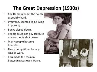 The Great Depression (1930s)