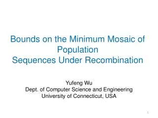 Bounds on the Minimum Mosaic of Population Sequences Under Recombination