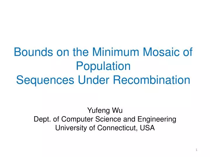 bounds on the minimum mosaic of population sequences under recombination
