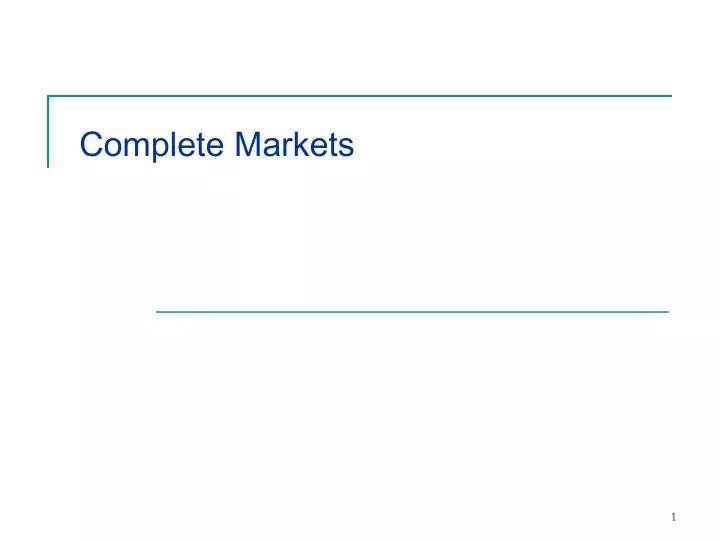 complete markets