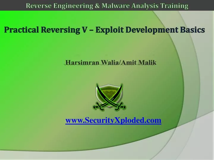 practical reversing v exploit development b asics