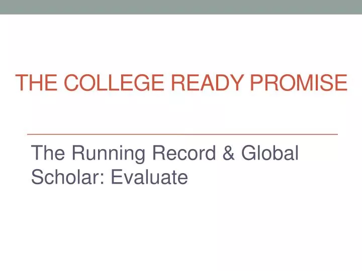 the college ready promise