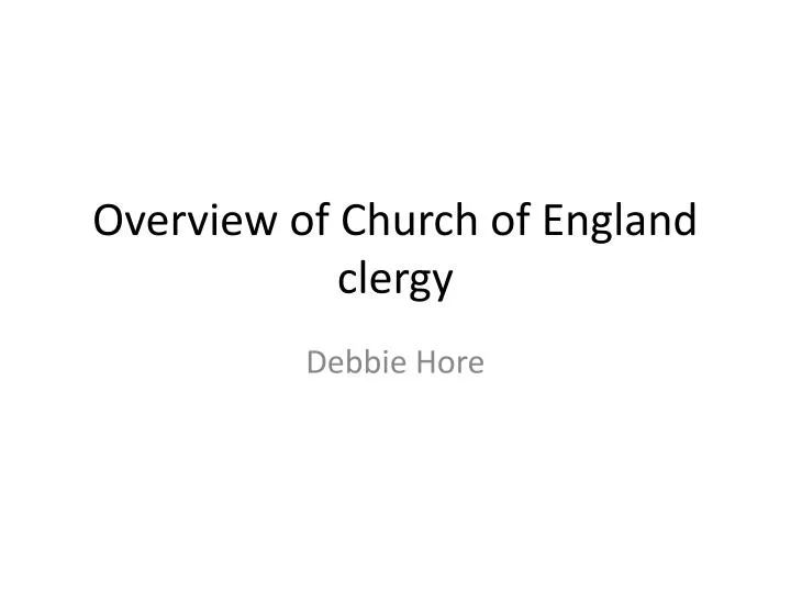 overview of church of england clergy