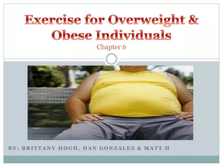 exercise for overweight obese individuals chapter 6