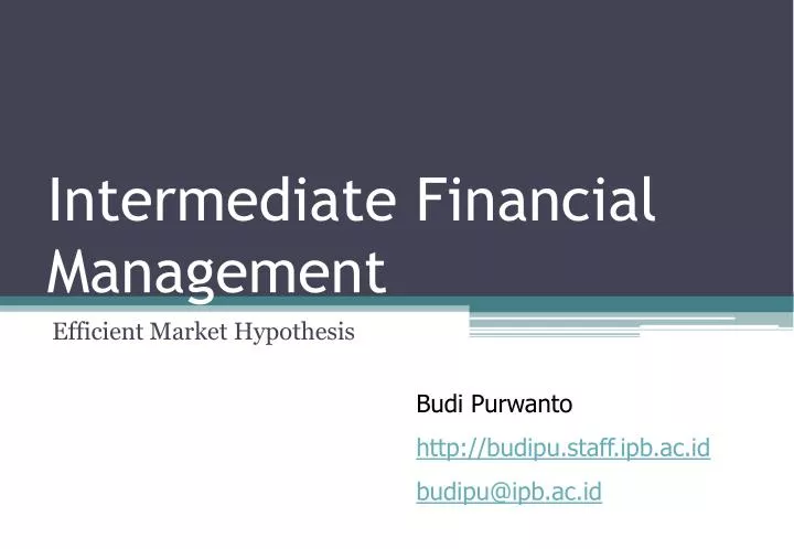 intermediate financial management