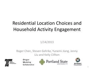 Residential Location Choices and Household Activity Engagement