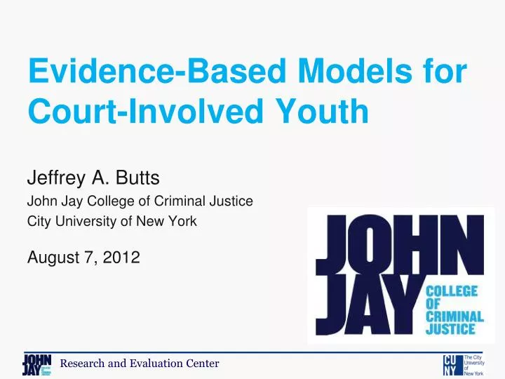jeffrey a butts john jay college of criminal justice city university of new york august 7 2012