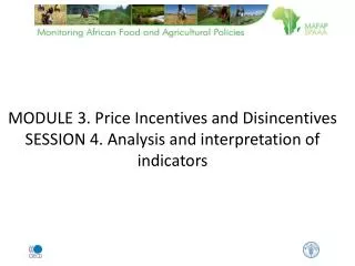 MODULE 3. Price Incentives and Disincentives SESSION 4. Analysis and interpretation of indicators