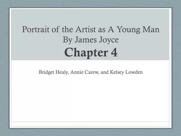 portrait of the artist as a young man by james joyce chapter 4