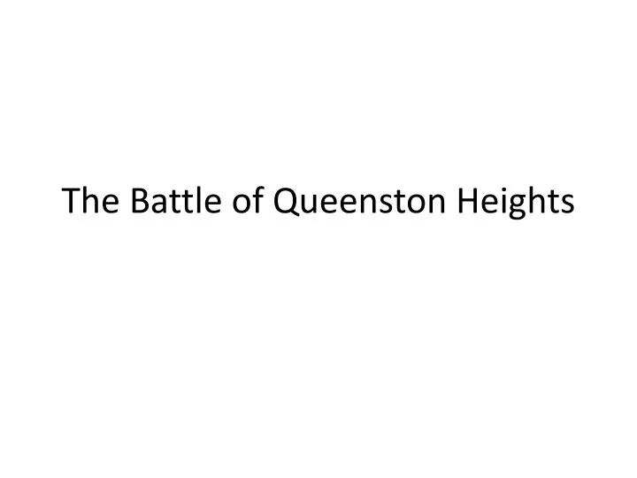 The Battle Of Queenston Heights N 