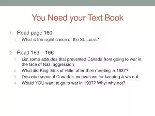you need your text book