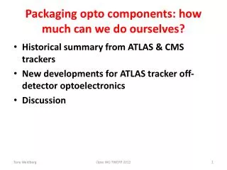 Packaging opto components: how much can we do ourselves?