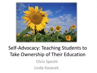 Self-Advocacy: Teaching Students to Take Ownership of Their Education