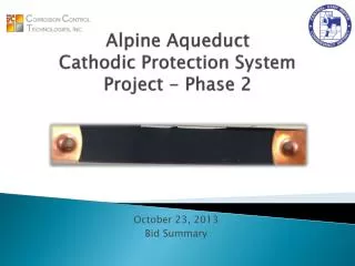 Alpine Aqueduct Cathodic Protection System Project - Phase 2