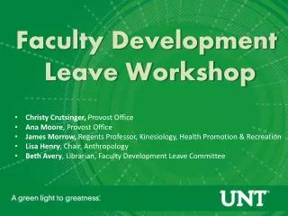 Faculty Development Leave Workshop