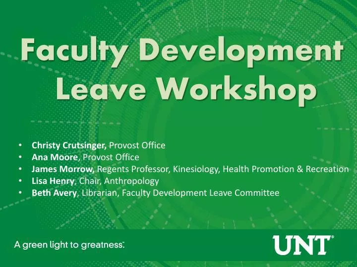 faculty development leave workshop