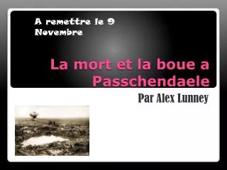 la mort et la boue a passchendaele